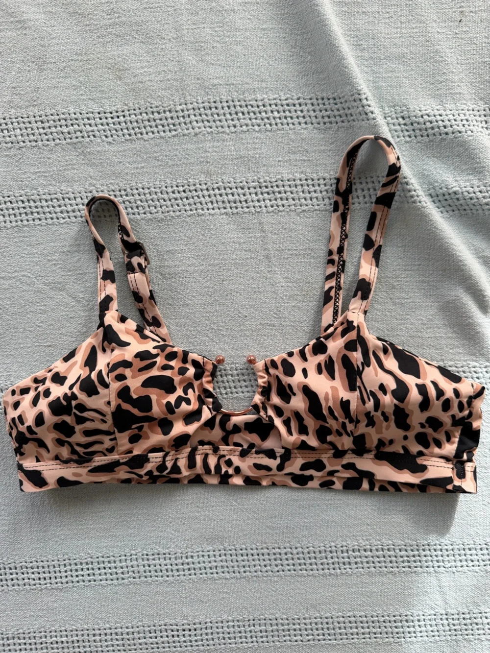 Kids Leopard Print One-Piece Swimsuit in Blush and Black